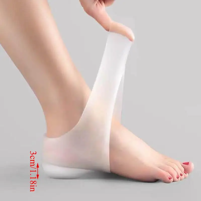 Solid Silicone Insoles Hard-Wearing Insoles For The Feet Unisex Invisible Height Increase Socks Anti-Slippery Heel Pads Hot