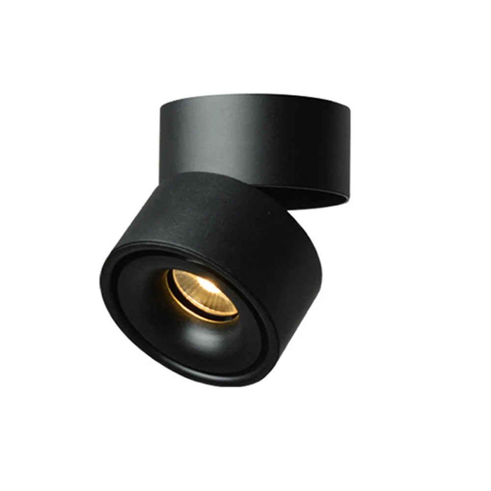 Black Shell AC 85-240V Mondern потолочный светильник поверхностного монтажа 360 ° Вращающийся складной фонарик задний фонарь 3 Вт/5 Вт/7 Вт/10 Вт/12 Вт светильник - Цвет корпуса: Black Shell