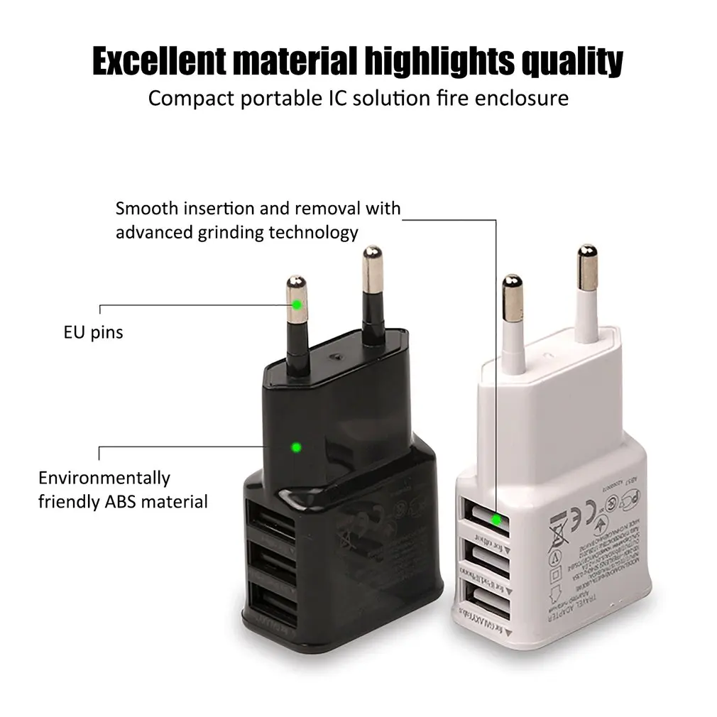 5V2A EU US Plug 3 Usb зарядное устройство для мобильного телефона быстрое зарядное устройство для iPhone для Android для huawei для samsung зарядное устройство