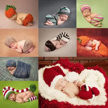 

Newborn Baby Cute Crochet Knit Costume Prop Outfits Photo Photography Baby Hat Photo Props New born baby girls Cute Outfit 0-3M