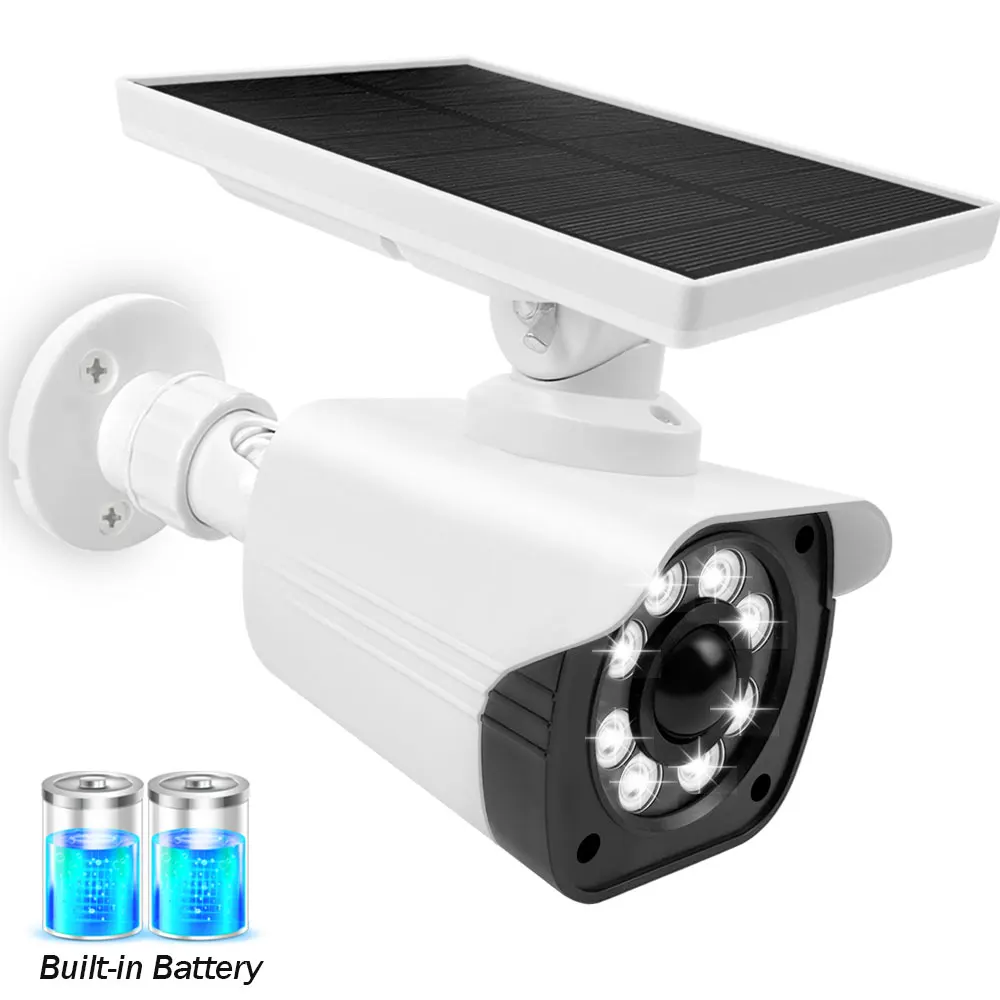 Solar Dummy Camera Built-in Battery Security Outdoor Fake With Human LED Light Motion Sensor Bullet CCTV Surveillance | Безопасность и