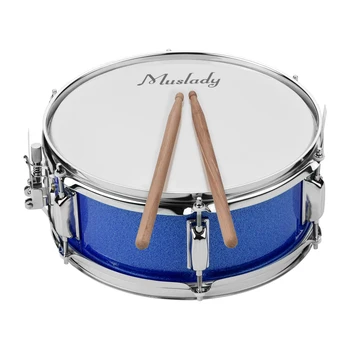 

Muslady 12inch Snare Drum Head Percussion Drum with Drumsticks Shoulder Strap Drum Key for Student Band Solid poplar drum shell