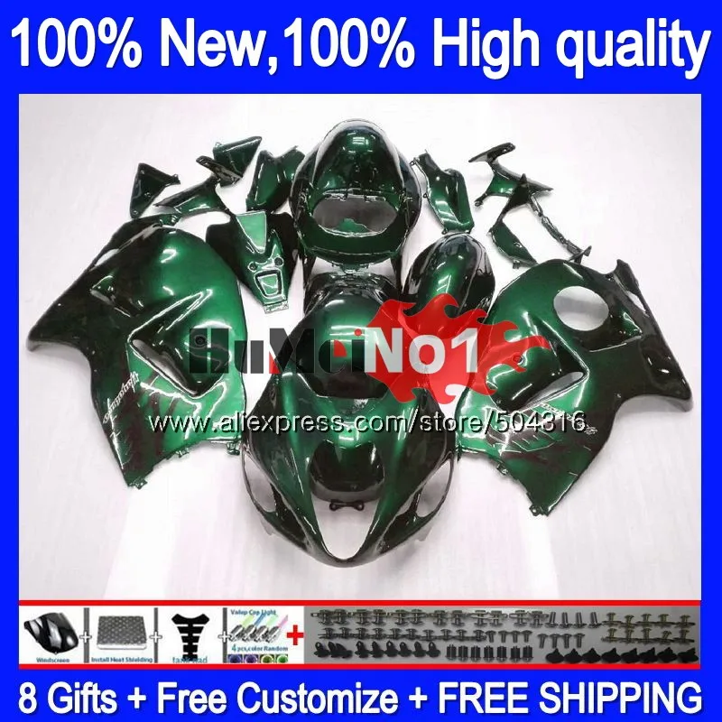 Hayabusa для SUZUKI GSXR 1300 2002 2003 2004 2005 2006 2007 28MC. 155 GSXR-1300 GSXR1300 96 02 03 04 05 06 07 темно-зеленый обтекатель