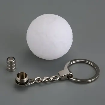 

ICOCO Mini Moonlight LED 3D Print Keychain Printing LED Moon Nightlight Keychain Creative Key Ring Gift for Friends LED lighting