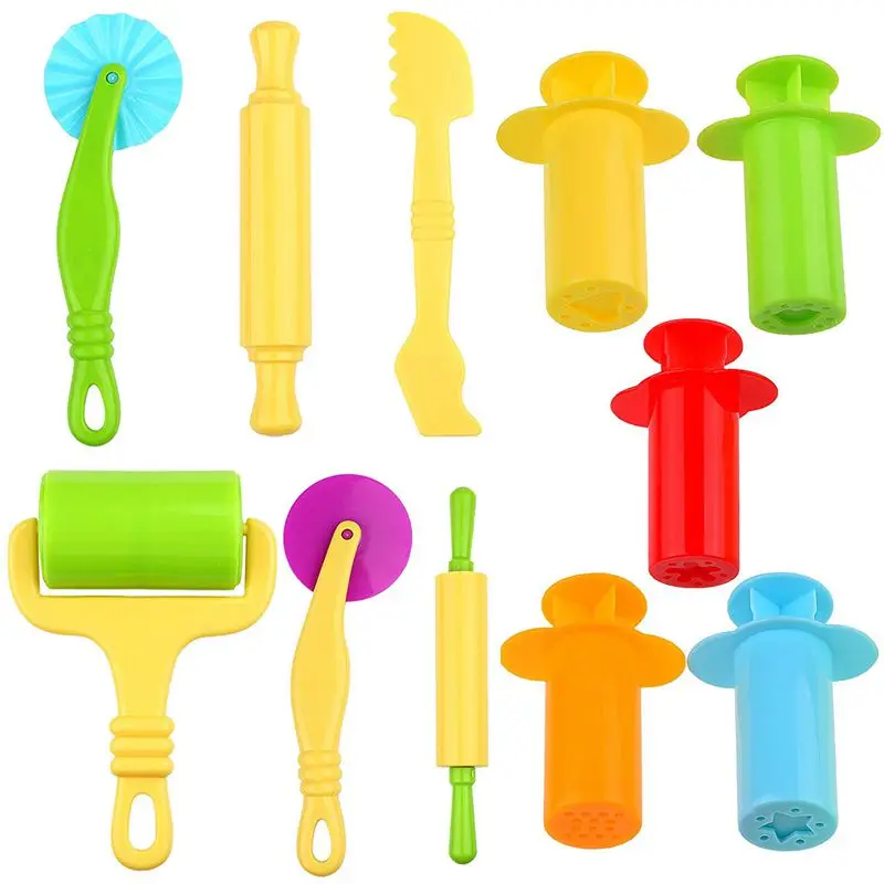 

Smart Dough Tools set - 5 sets of Extruders tools plus 6pcs of basic dough tools - - Assorted color Extruder tools + dough too