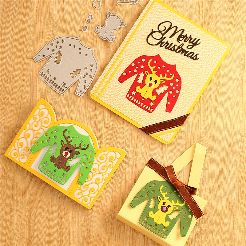 

Eastshape Christmas Dies Deer Sweater Metal Cutting Dies New 2019 for Card Making Scrapbooking Embossing Cuts Stencil Craft Dies