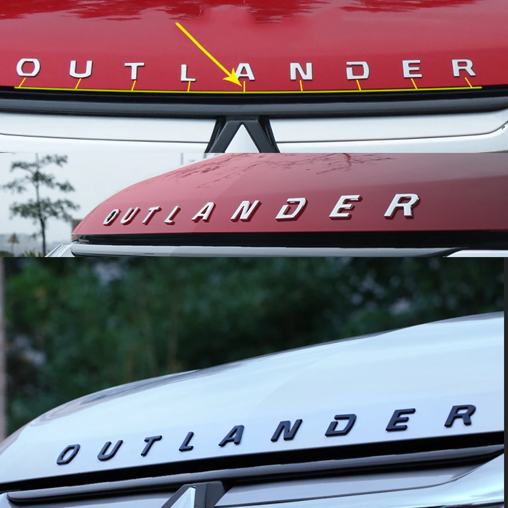 Наклейка Outlander наклейки на капюшон для Mitsubishi Sport PHEV VAN наклейка эмблема ABS |