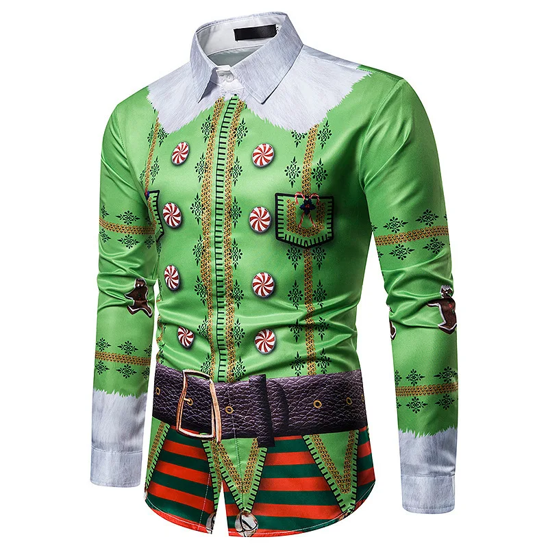 Top men shirt men men s shirts fashion casual shirts printed shirts men s lapel shirts 3