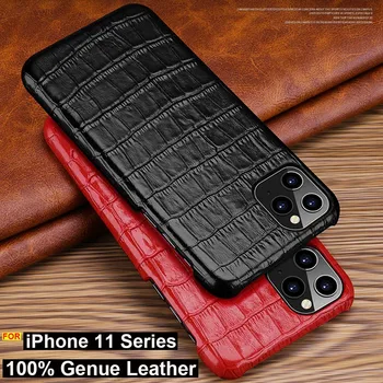 

For iphone 11 pro case Luxury Genuine Leather Crocodile pattern Shockproof cover for iphone 11 pro max case XR XS Max case funda