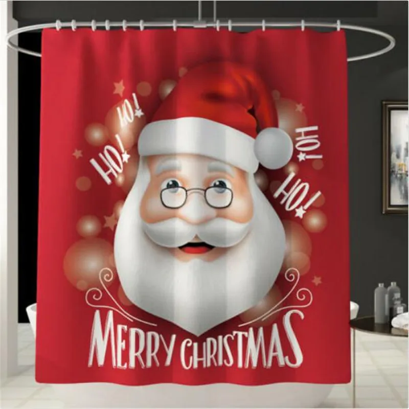 As photo show Merry Christmas комплекты для ванной нескользящие Чехлы для унитаза набор ковриков для ванной комнаты занавески для душа ковровое покрытие для унитаза Рождественский узор - Цвет: As photo show