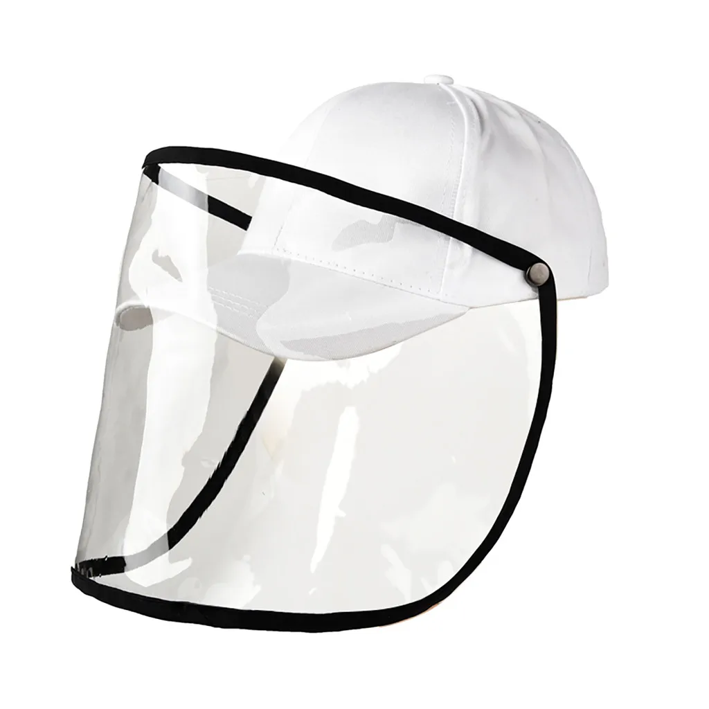 

Dustproof Clear Hats Anti-spit Protective Peaked Hat Dustproof Cover Baseball Cap Mask Adjustable Windproof Caps Outdoors #YL1