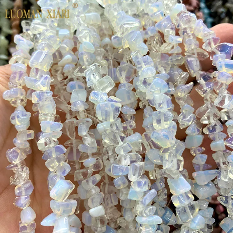 opal 2 шт натуральные камни разного размера бусины Агаты Кристалл малахитов аметистов для самостоятельного изготовления ювелирных изделий браслет ожерелье 5-8 мм - Цвет: opal