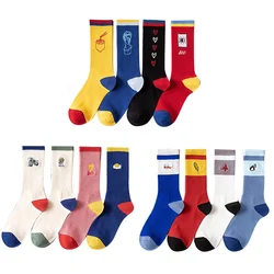 High Quality Cartoon Funny Personality Fashion Couples Socks Sport Socks Cotton