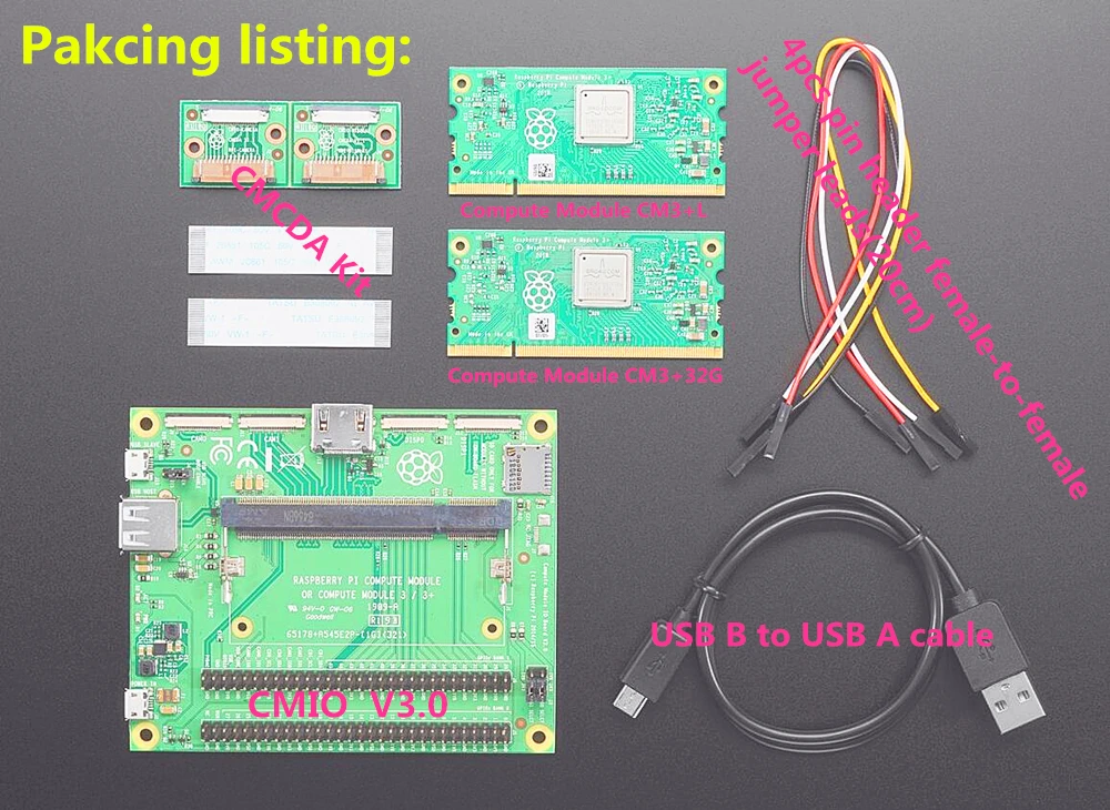 См3 + дев. Комплект-макетный комплект компьютерный модуль Raspberry Pi 3 BCM2837B0 SoC полный