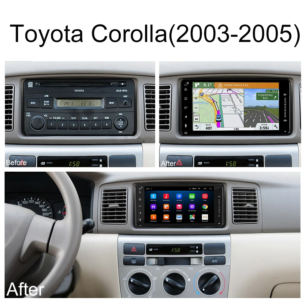 LEHX автомобильный Android 8,1 Радио мультимедийный плеер навигация gps для Toyota Corolla E140/150 2006 2007-2013 навигация wifi