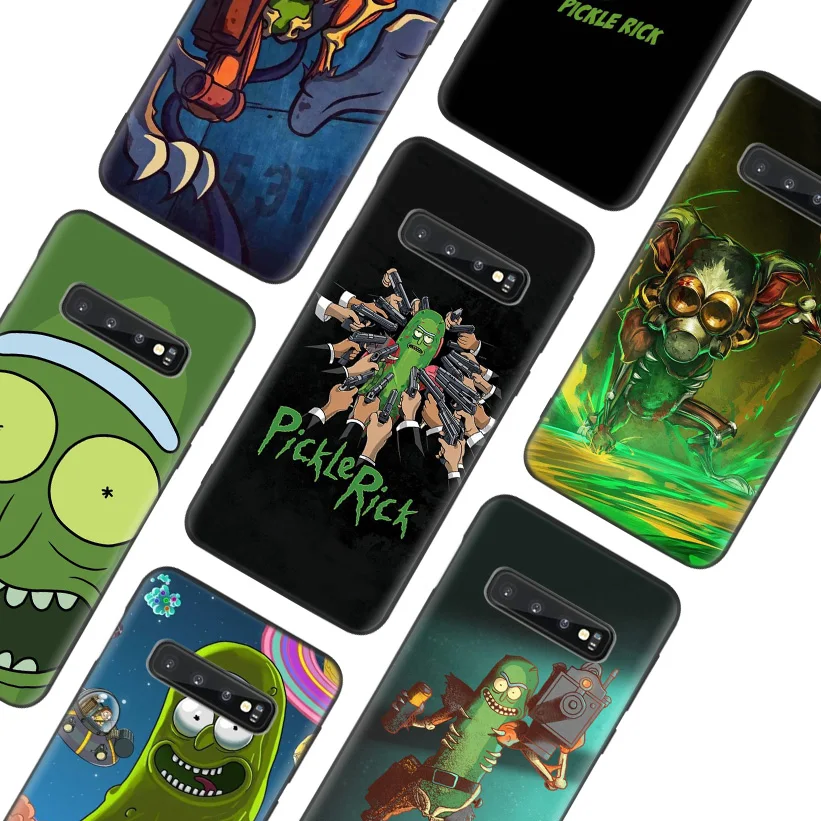 Rick and Morty Pickle Rick Black Cover Phone Case for Samsung Galaxy S10 Plus Lite Note 2