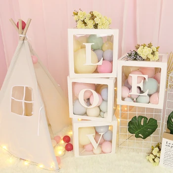 

Baby Shower Decorations Transparent Balloons Box Name Age Box Baby 1st One Birthday Party Decor Gift Babyshower House Decoration