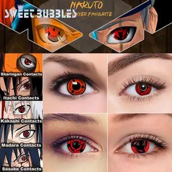 

SweetBubbles Naruto Series Sharingan Contact Lenses Anime Cosplay Red Color Eye Lens 2pcs/pair