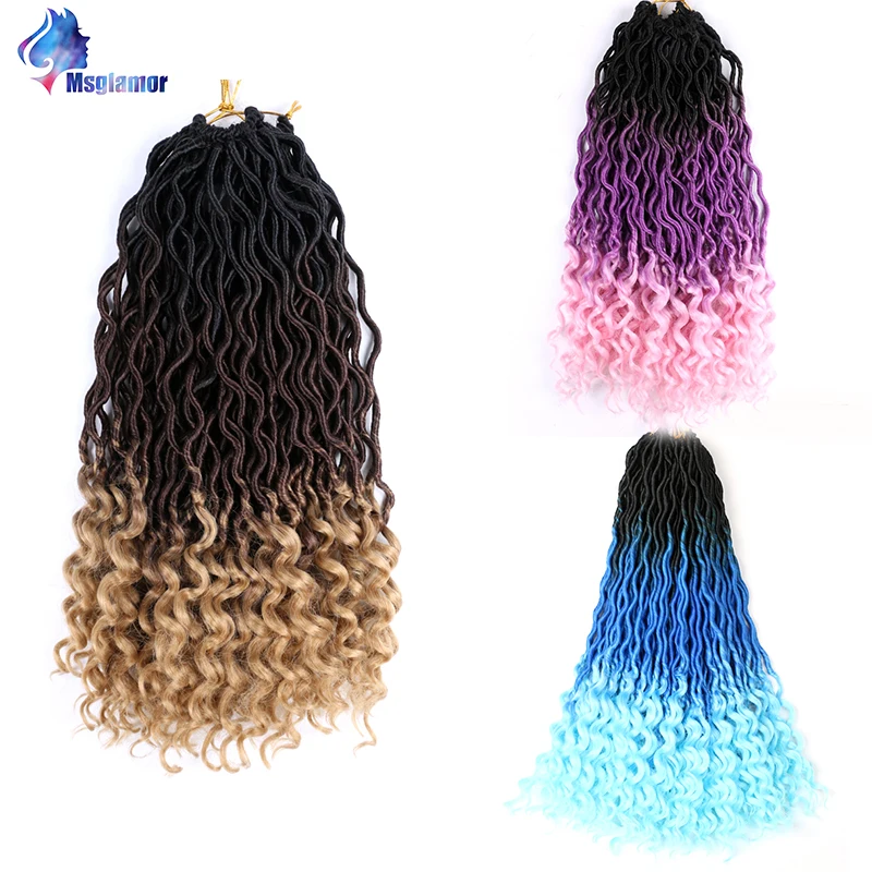 Goddess Locs вязанные крючком волосы мягкие искусственные локоны в стиле Crochet косички