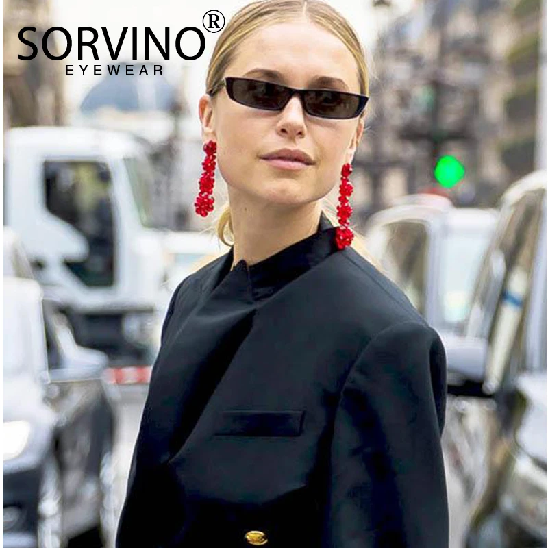 Мужские и женские солнцезащитные очки SORVINO маленькие узкие прямоугольные