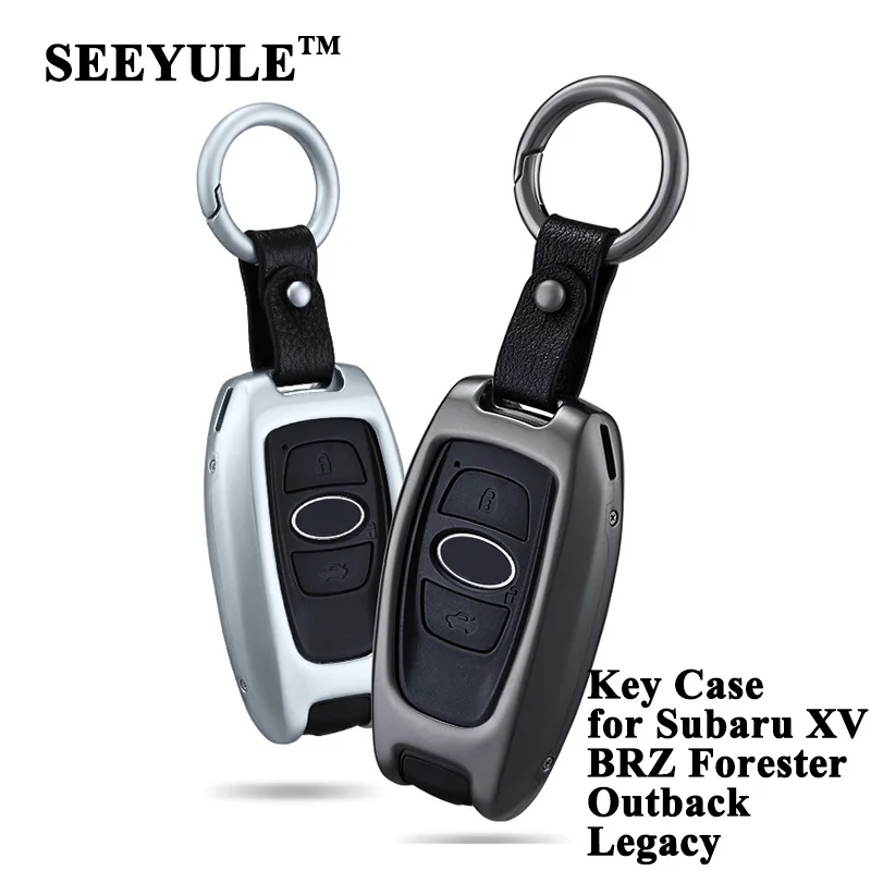 

1pc SEEYULE Aluminum Alloy Car Key Case Cover Key Shell Storage Bag Protector Styling for Subaru XV BRZ Forester Outback Legacy