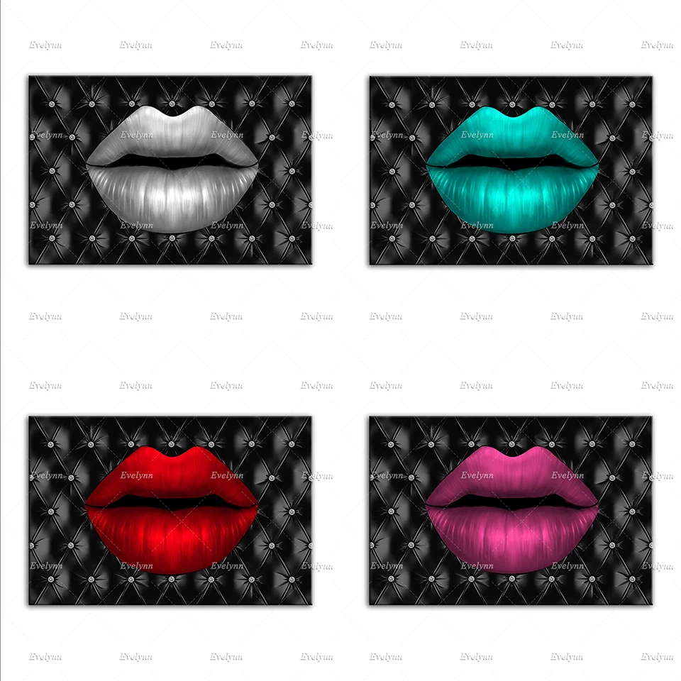 Fashion Lips Art Poster Canvas Wall Prints Makeup Decor Girl's room Unique Gift | Дом и сад