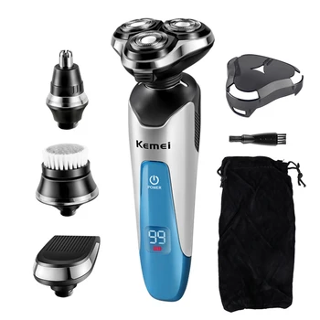 

Kemei 4 in1 Electric Shaver With LCD Display 3D Floating 3 Blade Washable Electric Shaving Razor Multifunction Clipper For Men