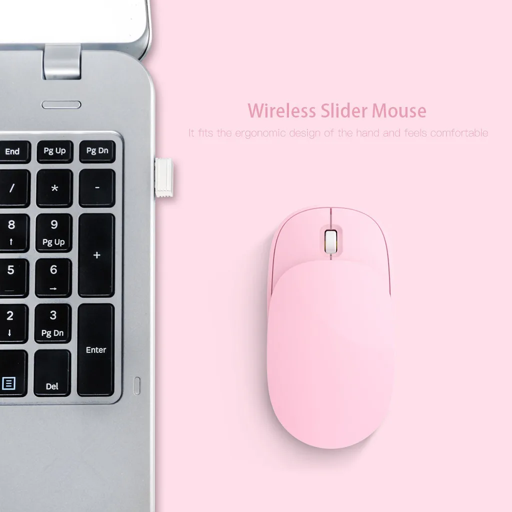 Wireless Mouse Sliding Cover 2.4G USB Portable Cute Mini Mouse Works For PC