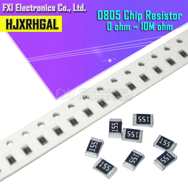 200PCS/LOT 0805 SMD Resistor 5% 1/4W Chip Fixed Resistors 91 ohm 91R 910 Resistance 