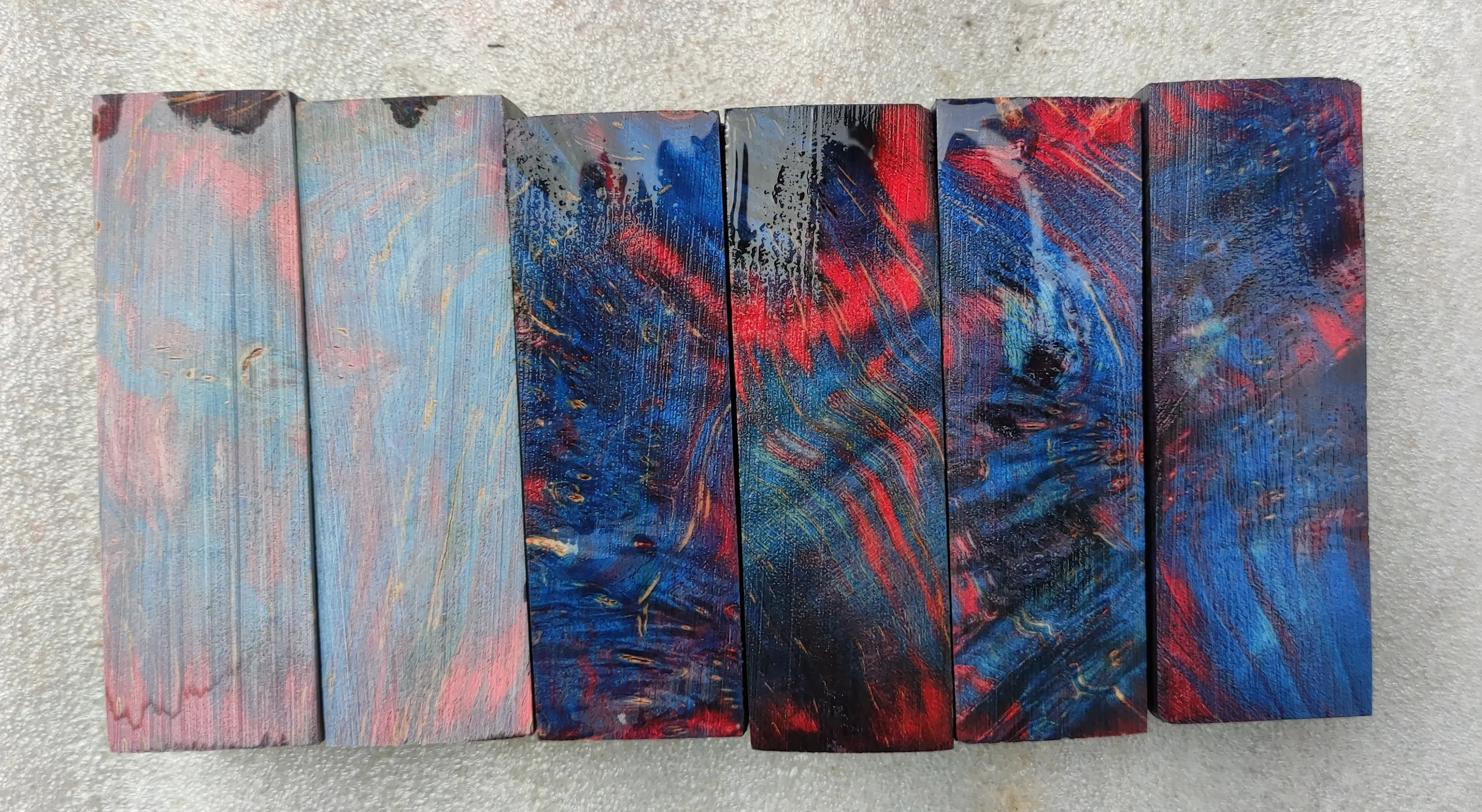 HM 자작나무 널 펜 블랭크, 다채로운 안정화 나무 펜 블랭크, 29x39x118mm