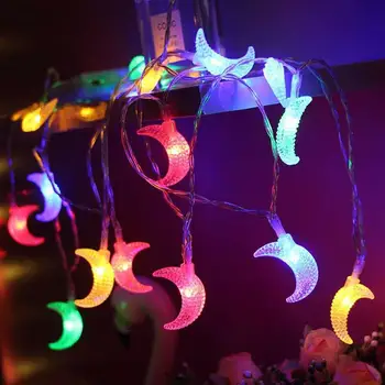 

Crescent Moon Shape LED String Lights Holiday Lighting Fairy Garland For Christmas Tree Wedding Party Ramadan Decoration