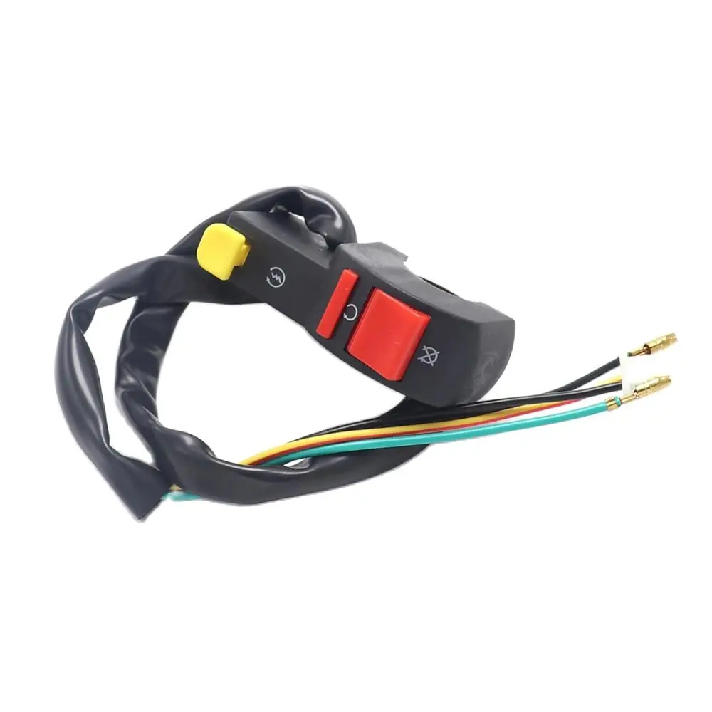 

Motorcycle Switch 22mm 7/8" Handlebar Electric Starter Start & Stop ATV ON/OFF Button Flameout with 4 Wire Connection