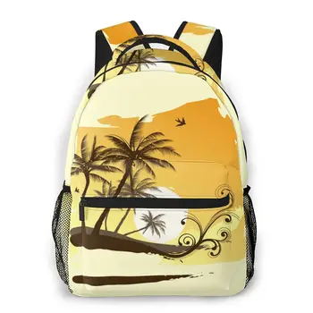 

Backpack Casual Travel Bag Palm Sun Beach School Bag Fashion Shoulder Bag For Teenage Girl Bagpack