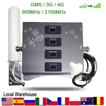 

GSM 2G 3G 4G Signal Cell Phone Booster Tri Band Mobile Signal Amplifier LTE Cellular Repeater GSM DCS WCDMA 900 1800 2100 Set