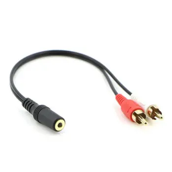 

2-rca Male to Female 3.5mm Jack Aux Stereo Audio Cable Adapter Converter Audio Extension Cord RCA / Composite Cable Polybag