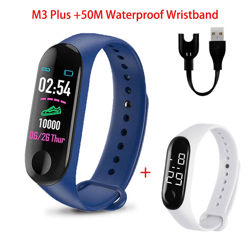 as the show Смарт-часы M3 Plus, M3Plus, Bluetooth, умные полосы, фитнес-трекер, пульсометр, умные часы с водонепроницаемым браслетом 50 м - Цвет: as the show