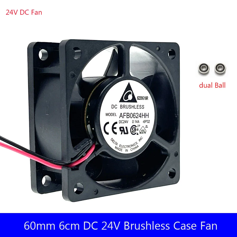 Новый 60 мм 6 см DC 24V вентилятор охлаждения для Delta AFB0624HH 6025 60X60X25mm двойной шариковый