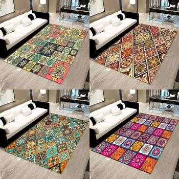 

European and American retro National wind area carpet kid's room sofa coffee table bedroom bedside rug Primer pad anti-skid Home