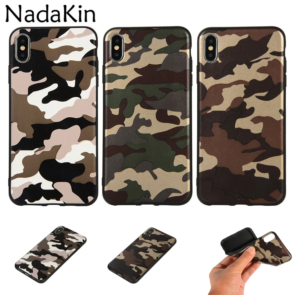For iPhone 11 Pro X XS MAX XR 5 5S 6 6S 7 8 Plus Luxury Camouflage Pattern Half Wrapped Fitted Soft TPU Back Phone Case |