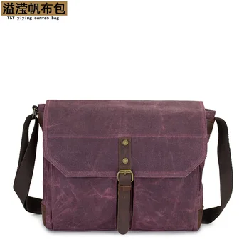 

Oil Wax Canvas Bag Casual Business MEN'S Briefcase Waterproof Single-shoulder Bag Oblique Computer Camera Bag Overflow Ying