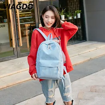 

Female Backpack Leisure Bag Girls Outdoor Teenagers Soft Fabric Corduroy Preppy Style