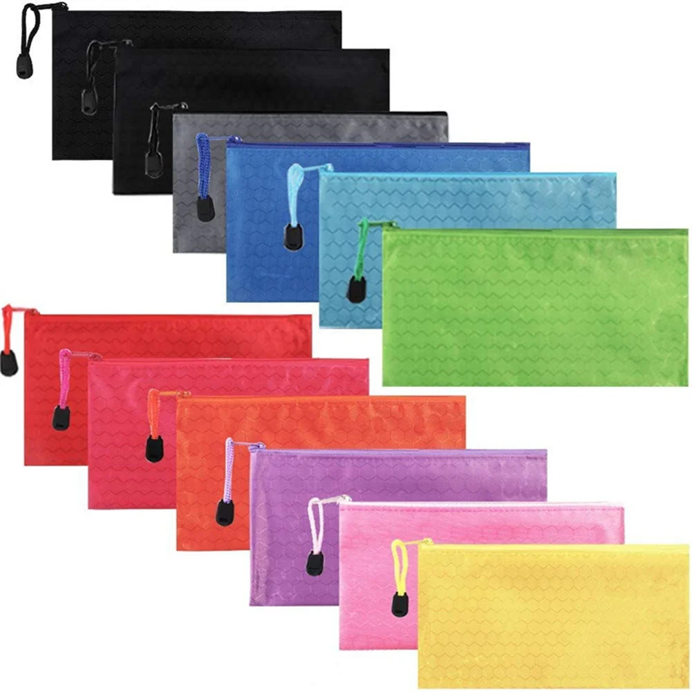 

11Pack Plastic Zipper Pouch Football Pattern Envelope Portfolio Wallet Folder Pen Pencil Case Office Cosmetic Makeup Storage Bag