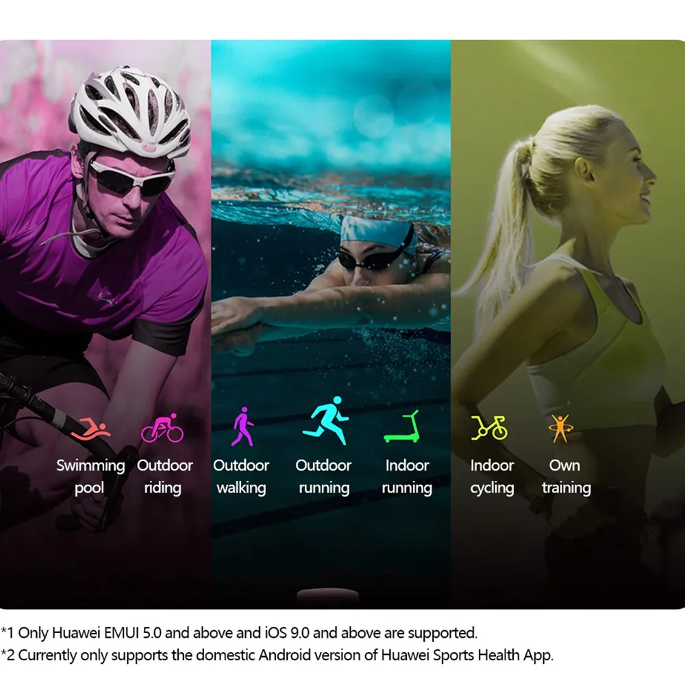  Original Global Huawei Honor Smart Band 4 Touch Color Screen Smart Wristband Waterproof Heart Rate  - 4000183895864