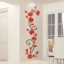 Розы цветок крыльцо коридор ТВ задний план стены Современные украшения акриловые 3d стерео наклейки на стену гостиная самоклеющиеся