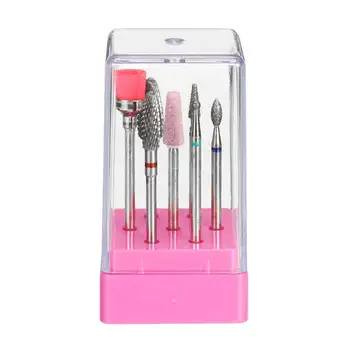 

7Pcs Cutter for Manicure Tungsten Carbide Nail Drill Bit Set Milling Cutters with Nail File Holder Nail Art Pedicure Tools