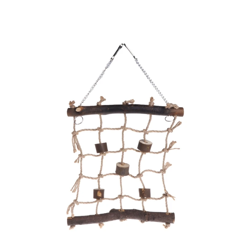 Hanging Hemp Wood Bird Swing Ladder Parrot Climbing Net Cage Game Gym Toys Dropship | Дом и сад