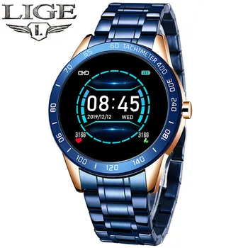 

LIGE men women smart watch heart rate monitor blood pressure Fashion Fitness tracker Sport watches waterproof Smartwatch + box