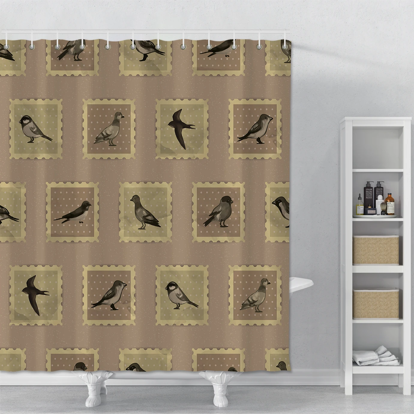 

Shower Curtain Printed Birds For Bathroom Polyester Fabric Waterproof Shower Curtain Bathroom Curtains With Hooks Drop Shipping