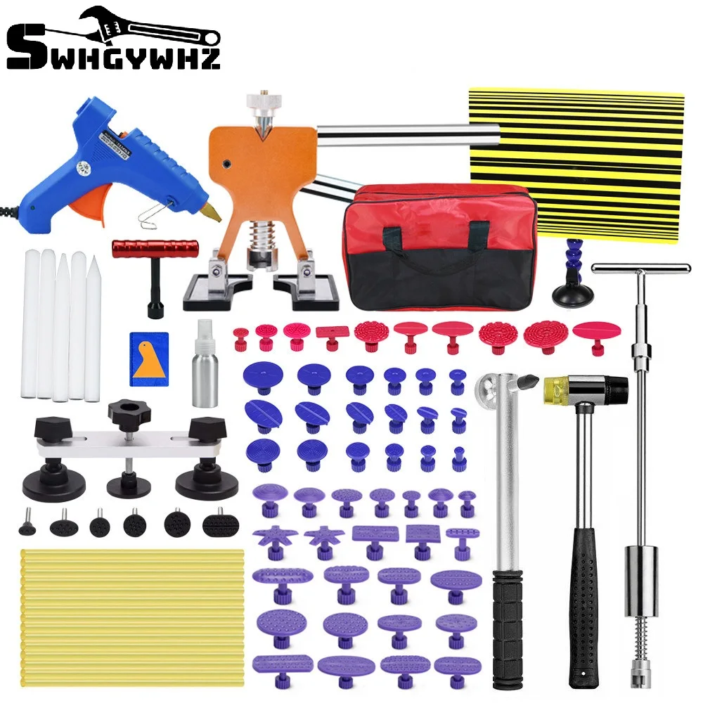 

DIY Paintless Dent Puller Kit-77pcs Dent Puller Tools Slide Hammer for Car Hail Damage Dent & Ding Remover