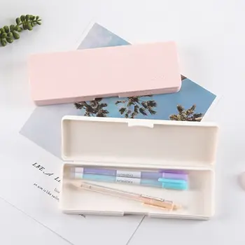 

Simple Transparent Pencil Case Frosted Plastic Pen Storage Box Stationery School